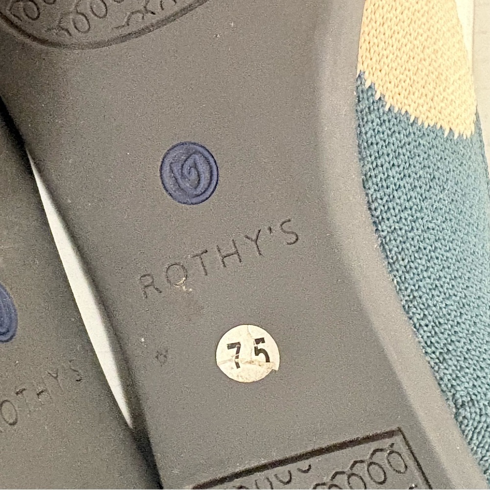 Rothy's Teal and Beige Patterned Flats - Picture 8 of 9